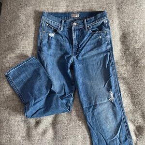 Mother Denim High Waisted Rascal Crop Jeans